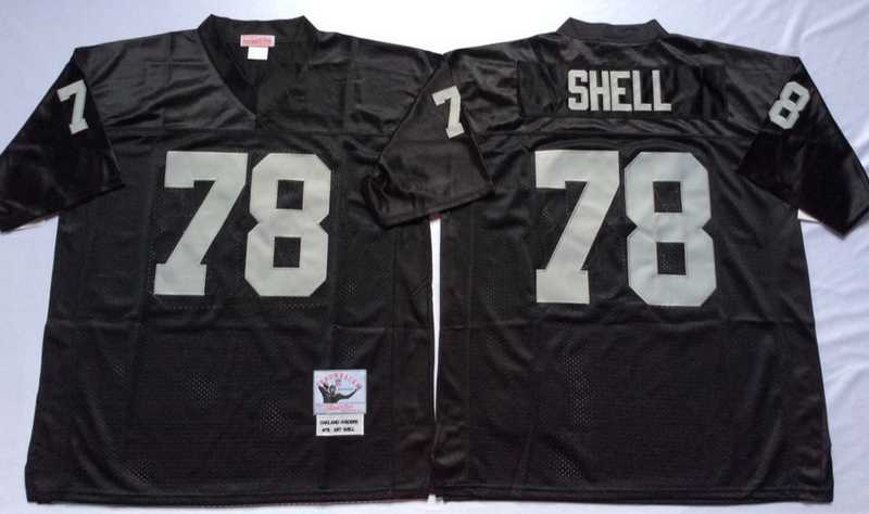 Raiders 78 Art Shell Black M&N Throwback Jersey->nfl m&n throwback->NFL Jersey